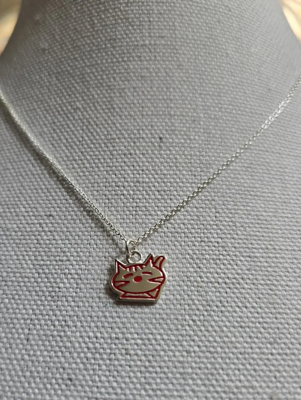 Sterling Cat Jewelry Set , Necklace, Bracelet Earrings